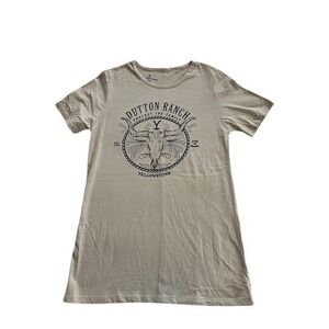 Yellowstone Dutton Ranch Y Skull Graphic T Shirt Women Small S Short Sleeve